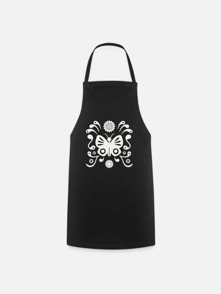 Boho Butterfly L White Cloud Dancer - Kochschürze - Schwarz