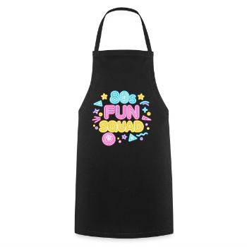80s Fun Squad Neon Glow - Cooking Apron - black - Front - AI Model Male 185 dark (185cm)