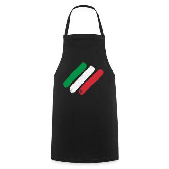 Italian Flag - Stripes - Cooking Apron - black - Front - AI Model Male 185 dark (185cm)