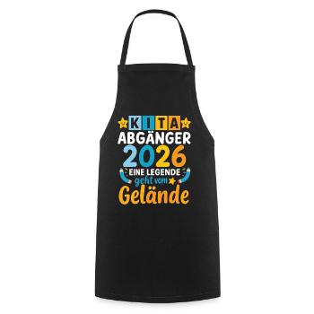 Kita Abgänger 2026 Eine Legende Geht Vom Gelände  - Kochschürze - Schwarz - Vorne - AI Model Male 185 dark (185cm)