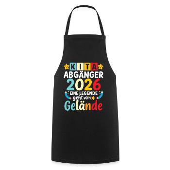 Kita Abgänger 2026 Eine Legende Geht Vom Gelände  - Kochschürze - Schwarz - Vorne - AI Model Male 185 dark (185cm)