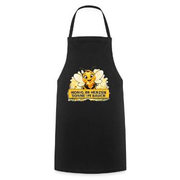 Biene Honig Imker Honigwabe Blumen Wiese Insekt - Kochschürze - Schwarz - Vorne - AI Model Male 185 dark (185cm)
