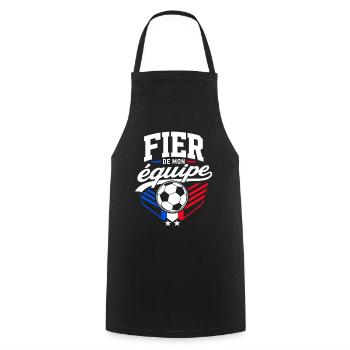 Fier de mon Équipe - Supporter Football France - Tablier de cuisine - noir - Devant - AI Model Male 185 dark (185cm)