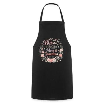 Mom & Grandma | Mom and Grandma Gift - Cooking Apron - black - Front - AI Model Male 185 dark (185cm)