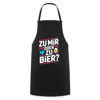 beer to me or to beer flirt single party malle - Cooking Apron - black - Front - AI Model Male 185 dark (185cm)