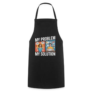 UX/UI Designer My Problem My Pictogram Dad Mom - Cooking Apron - black - Front - AI Model Male 185 dark (185cm)