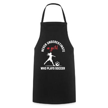 Girl Who Plays Soccer - Cooking Apron - black - Front - AI Model Male 185 dark (185cm)