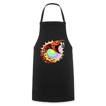Kosmische Schlange - Kochschürze - Schwarz - Vorne - AI Model Male 185 dark (185cm)