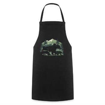 Sentier de l’Ours à Pine Dawn - Tablier de cuisine - noir - Devant - AI Model Male 185 dark (185cm)