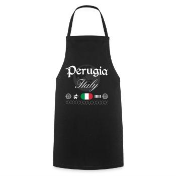 Souvenir de voyage streetwear de Perugia Italy - Tablier de cuisine - noir - Devant - AI Model Male 185 dark (185cm)