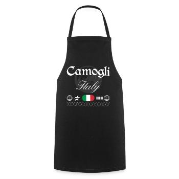 Camogli Italien Streetwear Reise Souvenir - Kochschürze - Schwarz - Vorne - AI Model Male 185 dark (185cm)