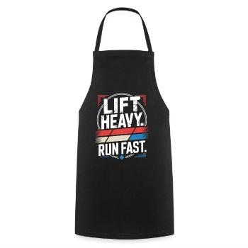 Lift Heavy Run Fast Gym Weight Training Workout Fitness - Cooking Apron - black - Front - AI Model Male 185 dark (185cm)