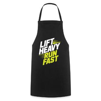 Lift Heavy Run Fast Gym Weight Training Workout Fitness - Cooking Apron - black - Front - AI Model Male 185 dark (185cm)