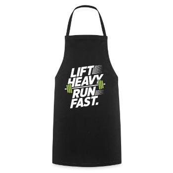 Lift Heavy Run Fast Gym Weight Training Workout Fitness - Cooking Apron - black - Front - AI Model Male 185 dark (185cm)