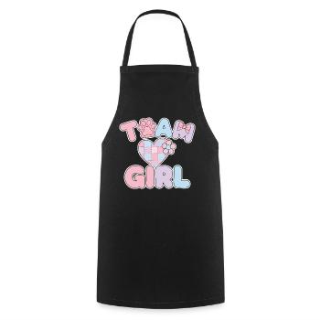 Équipe de révélation de sexe : Baby shower Girl Grossesse - Tablier de cuisine - noir - Devant - AI Model Male 185 dark (185cm)