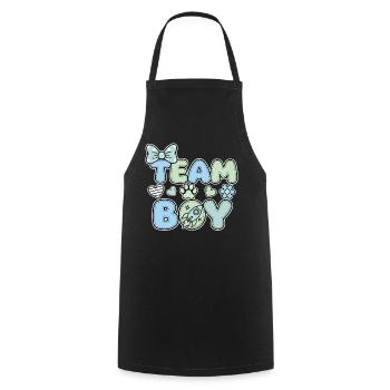 Révélation du sexe : Équipe Boy Baby Shower Grossesse - Tablier de cuisine - noir - Devant - AI Model Male 185 dark (185cm)