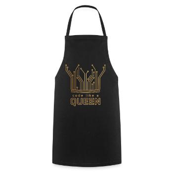 Code comme une reine - Tablier de cuisine - noir - Devant - AI Model Male 185 dark (185cm)