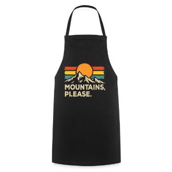 Mountains Please. Outdoor Wandern - Kochschürze - Schwarz - Vorne - AI Model Male 185 dark (185cm)