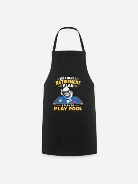 Ruhestandsplan Spielpool Skeleton-Billardspieler - Kochschürze - Schwarz