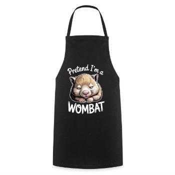 Wombat Sprüche Wombat Lustiges Wombat Geschenk - Kochschürze - Schwarz - Vorne - AI Model Male 185 dark (185cm)