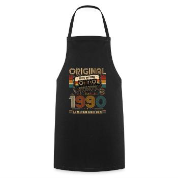 Cassette Gift Man pour le 36e anniversaire Best of 1990 - Tablier de cuisine - noir - Devant - AI Model Male 185 dark (185cm)