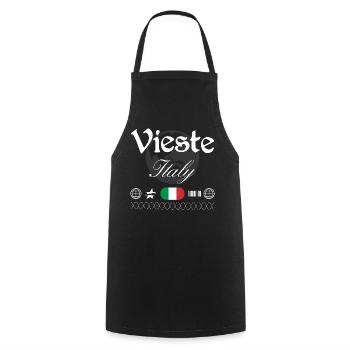 Souvenir de voyage Streetwear du Vieste Italie - Tablier de cuisine - noir - Devant - AI Model Male 185 dark (185cm)