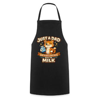 Humour Papa Chat Lait Fête Des Pères Cadeau - Tablier de cuisine - noir - Devant - AI Model Male 185 dark (185cm)