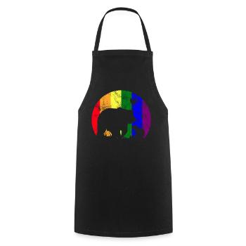 LGBT Gay Pride Stolze Mama Bär - Kochschürze - Schwarz - Vorne - AI Model Male 185 dark (185cm)