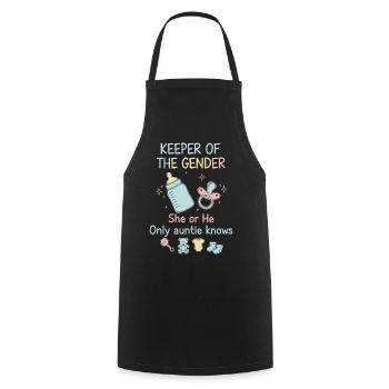 Gender Reveal Keeper Of The Gender She Or He - Cooking Apron - black - Front - AI Model Male 185 dark (185cm)