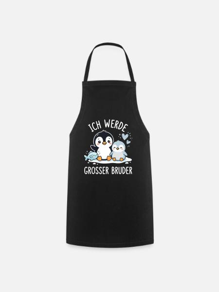 Großer Bruder Pinguin - Kochschürze - Schwarz