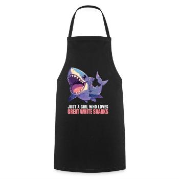 Great White Shark Great White Shark - Cooking Apron - black - Front - AI Model Male 185 dark (185cm)