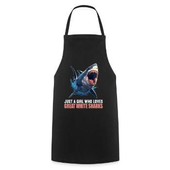 Great White Shark Great White Shark - Cooking Apron - black - Front - AI Model Male 185 dark (185cm)