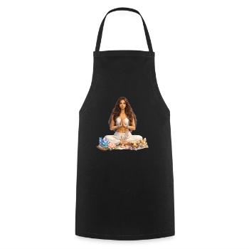 Spirituelle Meditation und Zen-Kristalle - Kochschürze - Schwarz - Vorne - AI Model Male 185 dark (185cm)