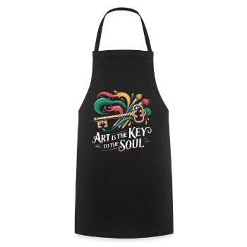 Art Is The Key To The Soul Artist Saying - Cooking Apron - black - Front - AI Model Male 185 dark (185cm)