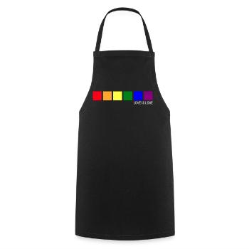 Love is Love LGBT Gay Pride Liebe Ist Liebe - Cooking Apron - black - Front - AI Model Male 185 dark (185cm)