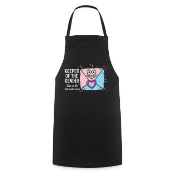Révélation du sexe : Gardien du genre - Tablier de cuisine - noir - Devant - AI Model Male 185 dark (185cm)
