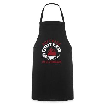Auftragsgriller Im Glutrausch Grillmeister BBQ - Kochschürze - Schwarz - Vorne - AI Model Male 185 dark (185cm)