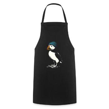 Puffin mit Mütze - Kochschürze - Schwarz - Vorne - AI Model Male 185 dark (185cm)