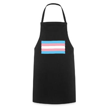 Trans Transgender Pride Flagge - Kochschürze - Schwarz - Vorne - AI Model Male 185 dark (185cm)
