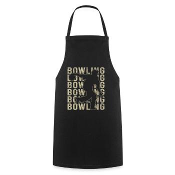 Bowling Kegeln Retro-Grafik - Kochschürze - Schwarz - Vorne - AI Model Male 185 dark (185cm)
