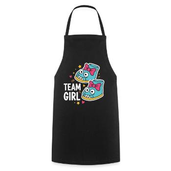 Geschlechterenthüllung Team Mädchen-Babyparty Mama Papa - Kochschürze - Schwarz - Vorne - AI Model Male 185 dark (185cm)