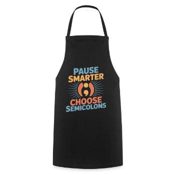 Point-virgule Prévention du suicide Pause Smarter Semi - Tablier de cuisine - noir - Devant - AI Model Male 185 dark (185cm)
