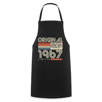 Cadeau rétro original d’anniversaire vintage de 1967 - Tablier de cuisine - noir - Devant - AI Model Male 185 dark (185cm)