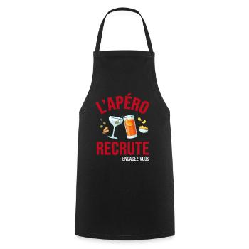 L_apero_recrute_humour_cocktailL apero recrute hum - Tablier de cuisine - noir - Devant - AI Model Male 185 dark (185cm)