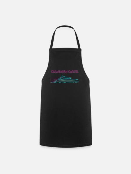 Synthwave-Katamaran-Kartell - Kochschürze - Schwarz