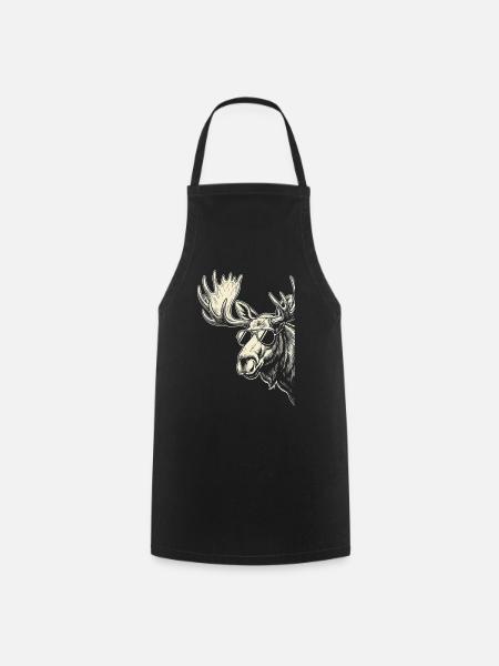 Moose mit Sonnenbrille Graphic - Kochschürze - Schwarz
