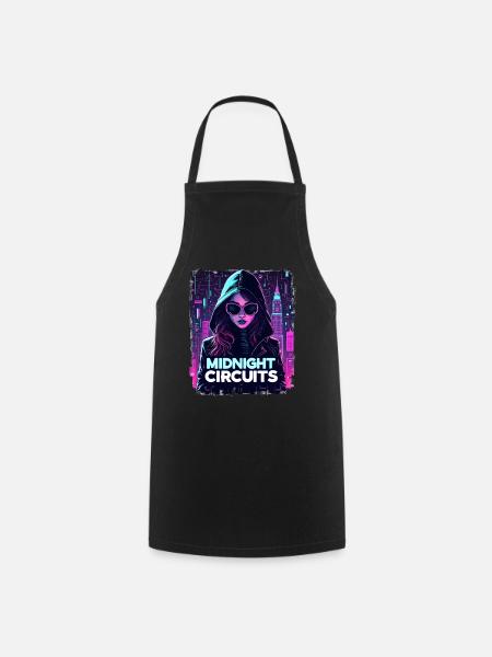 Midnight Circuits Cyberpunk Girl - Kochschürze - Schwarz
