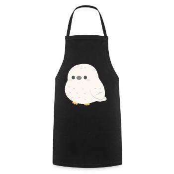 Snowy Owl Cozy Charm - Cooking Apron - black - Front - AI Model Male 185 dark (185cm)