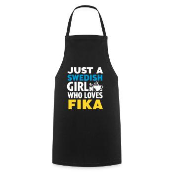 Nur ein schwedisches Mädchen, das Fika liebt – Sweden Pride - Kochschürze - Schwarz - Vorne - AI Model Male 185 dark (185cm)