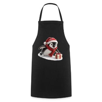 Christmas Penguin - Cooking Apron - black - Front - AI Model Male 185 dark (185cm)